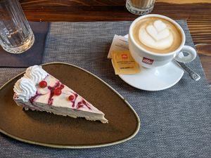 Raspberry cheesecake at The Botanist in Zadar