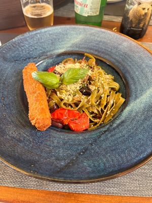 green tagliatelle at The Botanist in Zadar