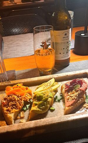 A gorgeous mixture of flavours and textures in the bruschetta. at The Botanist in Zadar