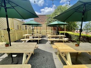Brand-new lovely picnic table grove!  at Haddon Culinary in Collingswood