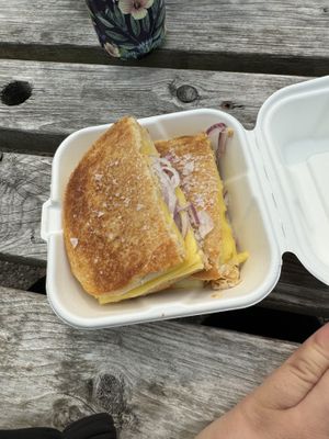 Vegan cheese and onion toastie  at Cheese ‘N' Toasted in Durness