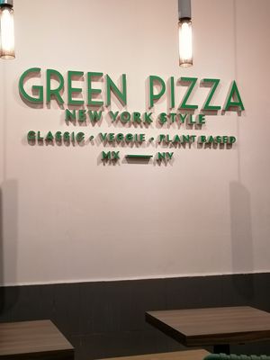 Sign says all you need to know! at Green Pizza in Mexico City