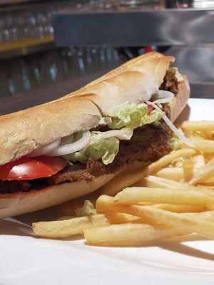Bocadillo de seitán at Churrería San Sebastián in Montehermoso