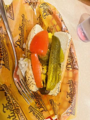 Chicago (vegan style)  at Dirty Franks Hot Dog Palace in Columbus