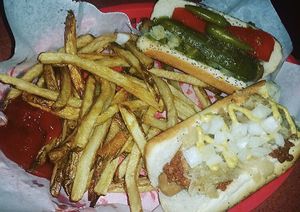 Vegan Hot Dogs  at Dirty Franks Hot Dog Palace in Columbus