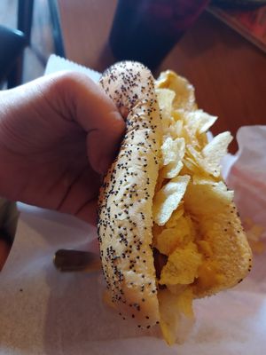 The vegan classy lady at Dirty Franks Hot Dog Palace in Columbus