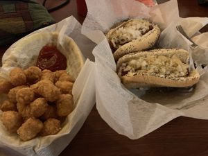 ‘A Real Man’ Veggie Dog, Veggie Coney Sauce, Brown Mustard, Sauerkraut. at Dirty Franks Hot Dog Palace in Columbus