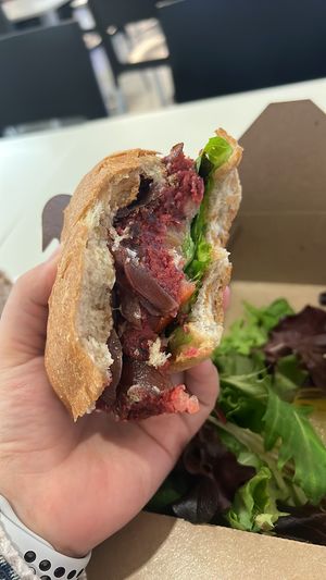 Yummy plant burger😄  at SFO - The Plant Cafe Organic- T2 in South San Francisco