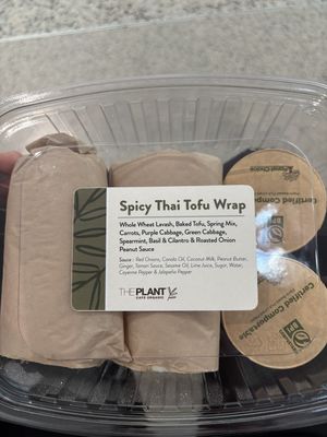 Spicy tofu Thai wrapp  at SFO - The Plant Cafe Organic- T2 in South San Francisco