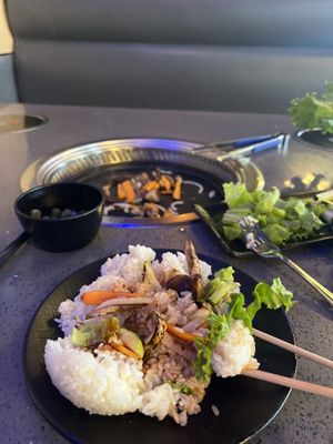 Veggie K-BBQ with rice and house k-sauce.   at KPot in Orlando