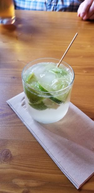 A yummy vodka, lime & ginger drink. at Nón Lá Vietnamese Garden in Basel