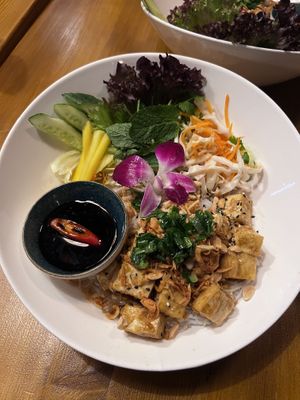 Rice noodles with veggies and tofu  at Nón Lá Vietnamese Garden in Basel