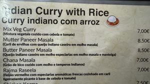 Menu vegan option 4 (curry is great)  at Kasthamandap Restaurant And Cafe House in Lisbon