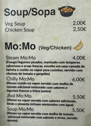 Menu vegan option 8. The momo can be vegan  at Kasthamandap Restaurant And Cafe House in Lisbon