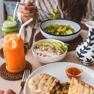 Salads, juices and burritos  at Vegan Tranquil Rose in Kandy