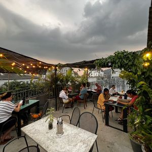 Rooftop dine-in at Vegan Tranquil Rose in Kandy