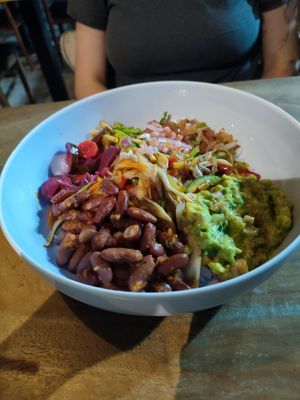 burrito bowl at Vegan Tranquil Rose in Kandy
