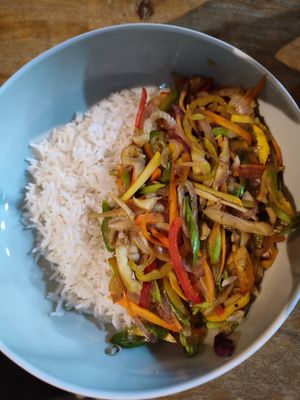 mapo tofu (tofu was at the side) at Vegan Tranquil Rose in Kandy