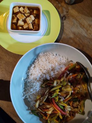 mapo tofu at Vegan Tranquil Rose in Kandy