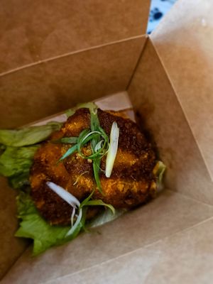 Pumpkin croquettes at Forked Up Vegan Kitchen - Blackstock Market in Liverpool