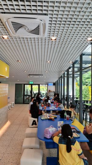 Bright and colourful interior at alt.Eatery in Bangkok