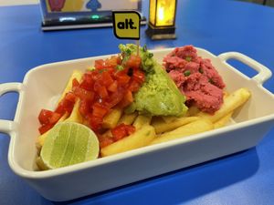 Hummus fries, 89 baht  at alt.Eatery in Bangkok