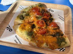 The saucy motz pizza (half), 200 baht  at alt.Eatery in Bangkok