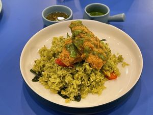 Tender green curry rice, 135 baht  at alt.Eatery in Bangkok