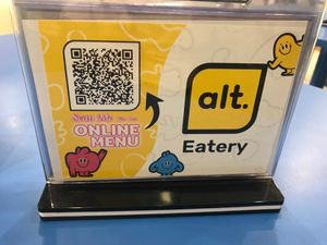 fortunately they also had a hard copy menu, I had the idea that we should have to use our cell phones to order food - inappropriate technology IMO at alt.Eatery in Bangkok