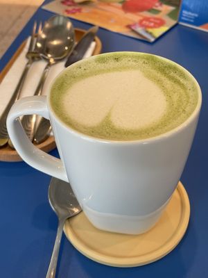 Hot matcha, 105 baht  at alt.Eatery in Bangkok