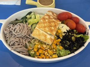 Japanese soba and grilled tofu bowl (large), 250 baht  at alt.Eatery in Bangkok