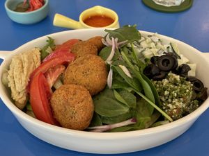 Mediterranean falafel bowl (large), 240 baht  at alt.Eatery in Bangkok