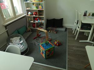 Small playground in the front area at Café Cocosh in Berlin