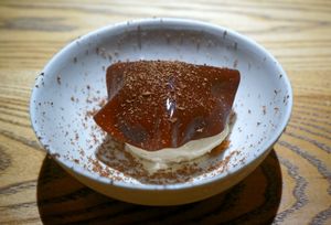 tiramisu, sour cherry & amaretto at Plates in London