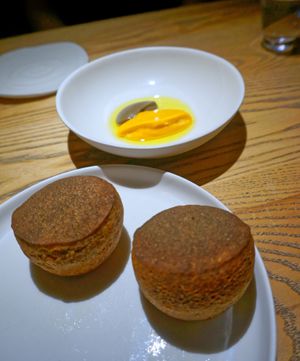 house bread, carrot jam at Plates in London