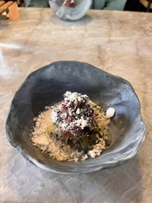 Course 2) Slow cooked leeks  at Plates in London