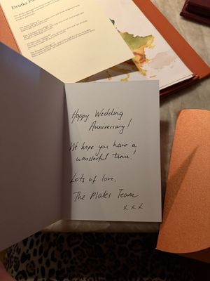 Anniversary  at Plates in London