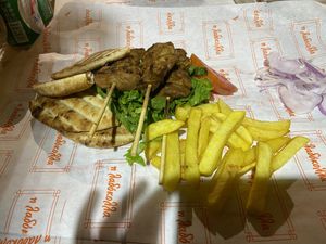 Vegan souvlaki “portion”   at Ladokolla  in Kefalonia