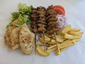 Vegan souvlaki at Ladokolla  in Kefalonia