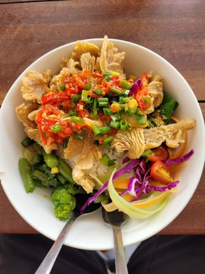 Mushroom Bowl at Goji Goji Vegan Bowl in Canggu