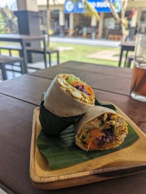 Scrambled Tofu Wrap at Goji Goji Vegan Bowl in Canggu