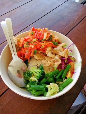 Crispy mushroom at Goji Goji Vegan Bowl in Canggu