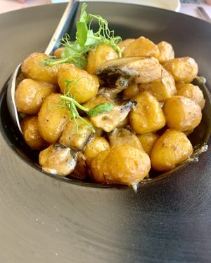 Gnocchi (the vegan ones)  at Psaravolada in Milos
