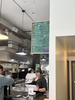 Order counter and friendly staff   at Bosky's Vegan Grill in Springfield