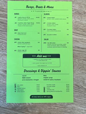 Current menu!   at Bosky's Vegan Grill in Springfield