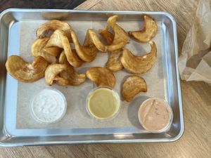 Assortment of vegan sauces   at Bosky's Vegan Grill in Springfield
