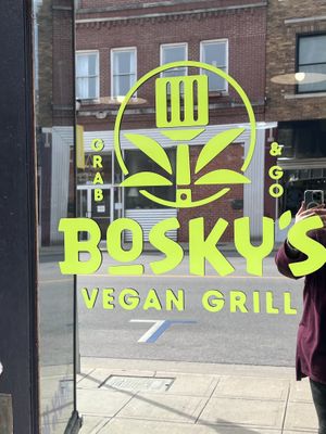 Love the logo!!  at Bosky's Vegan Grill in Springfield
