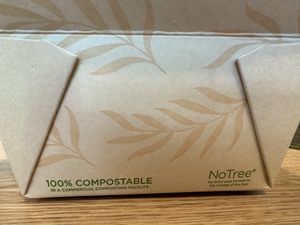 Eco friendly packaging   at Bosky's Vegan Grill in Springfield