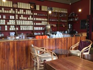 main serving area  at Tea Sutra Teahouse in Newcastle Upon Tyne