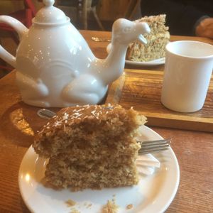 coconut chai cake and tea for two  at Tea Sutra Teahouse in Newcastle Upon Tyne